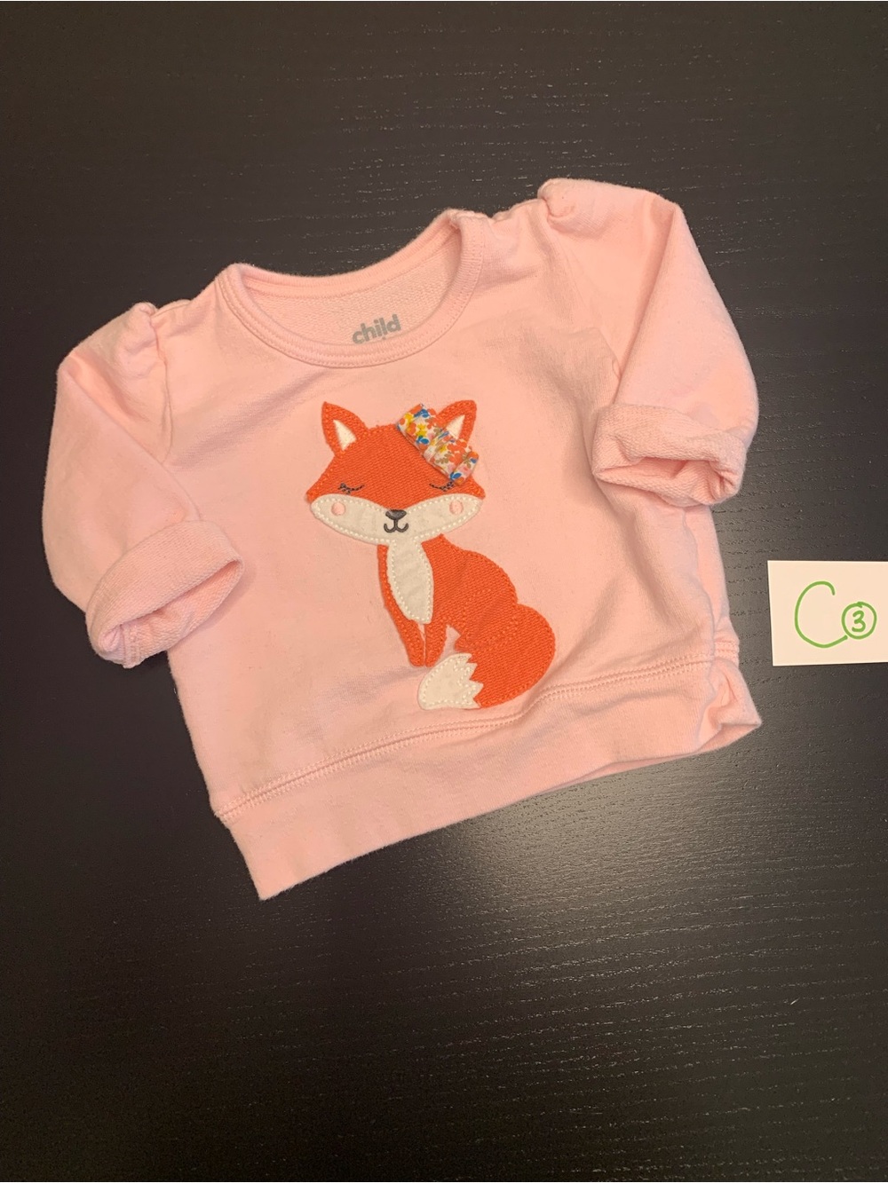 ⭐️2/$5.00⭐️ Child of Mine 0-3m Pink Fox Print Sweater